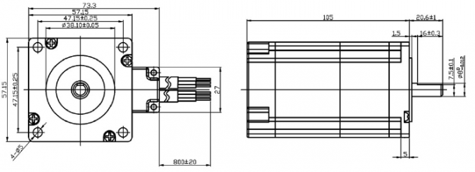 Wymiary mechaniczne 573S20-EC-1000