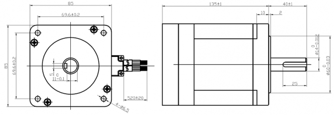 Wymiary mechaniczne 86HS80-EC-1000