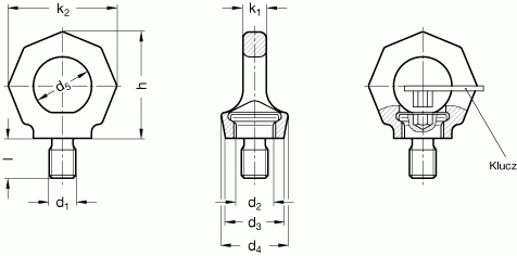 śruba Z Uchem Obrotowa Gn 581 M20 B Akcesoria Cnc